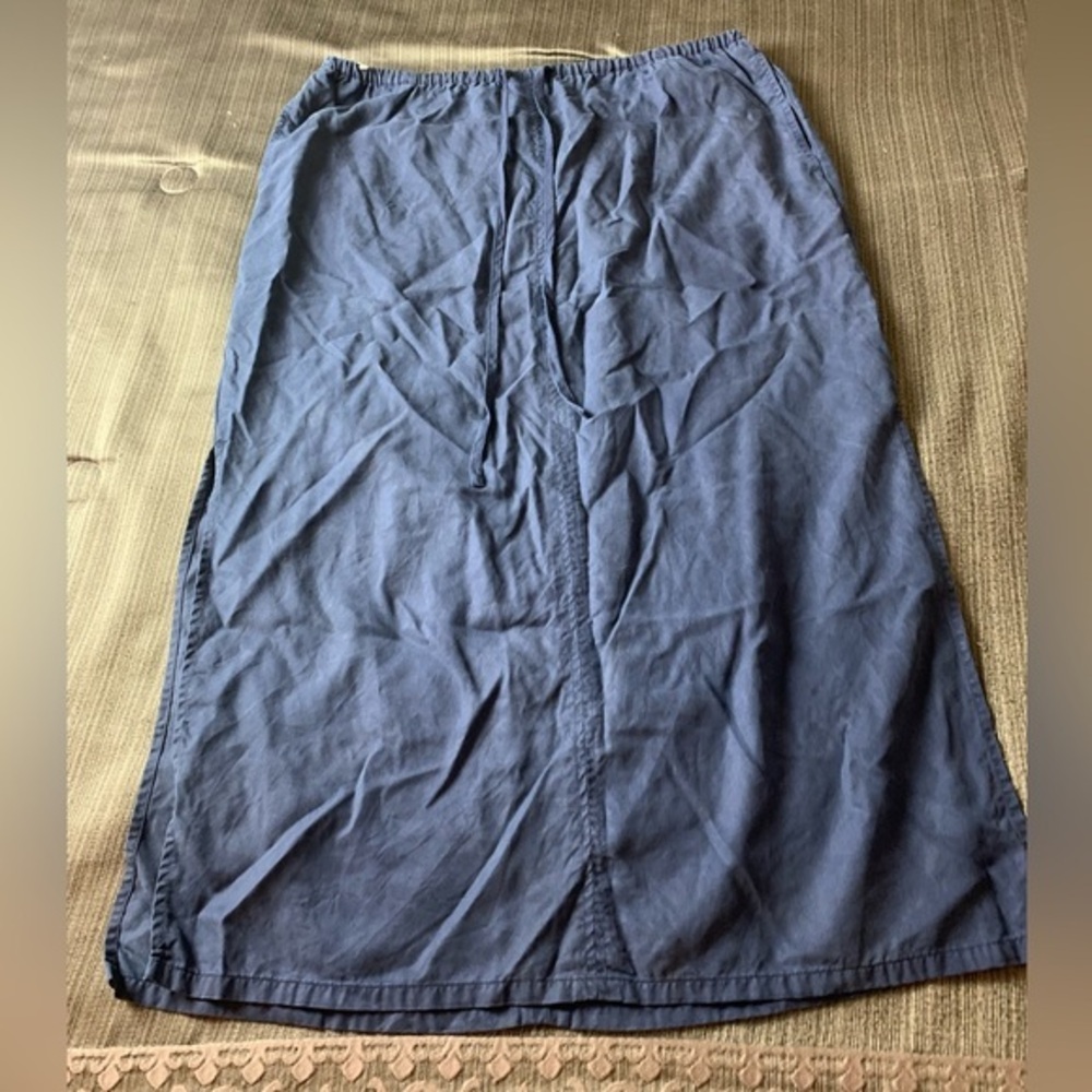 Cloth & Stone Casual Tencel Maxi Skirt with Slits Navy Blue Large